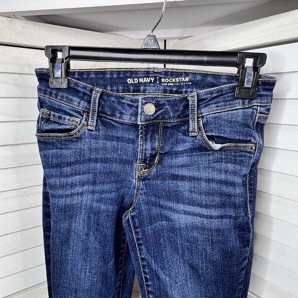Old Navy Rockstar Low Rise Skinny Jeans Women's Size 2 Blue Med Wash 5-Pocket - Picture 2 of 6